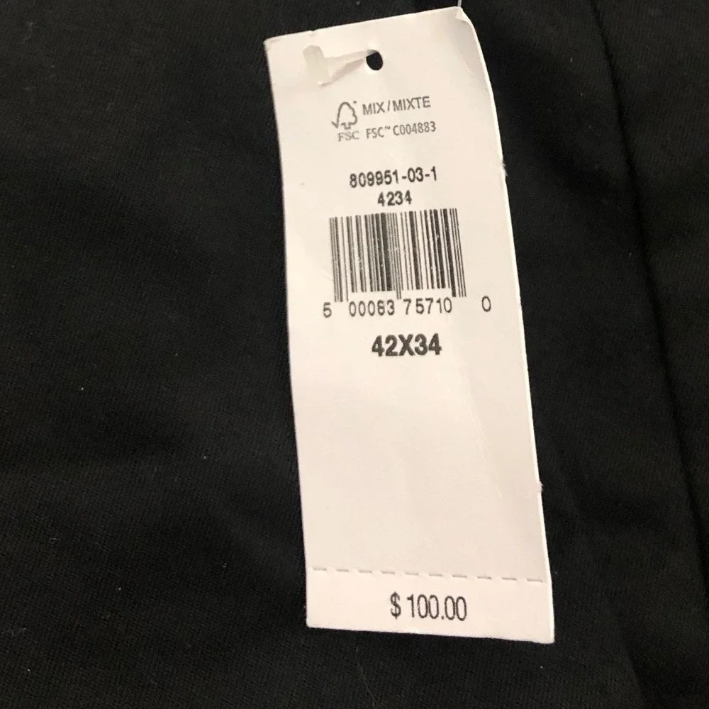 NWT Banana Republic BR Sport Pants Mens 42x34 Black Core Temp‎ Chino 809951-03-1
